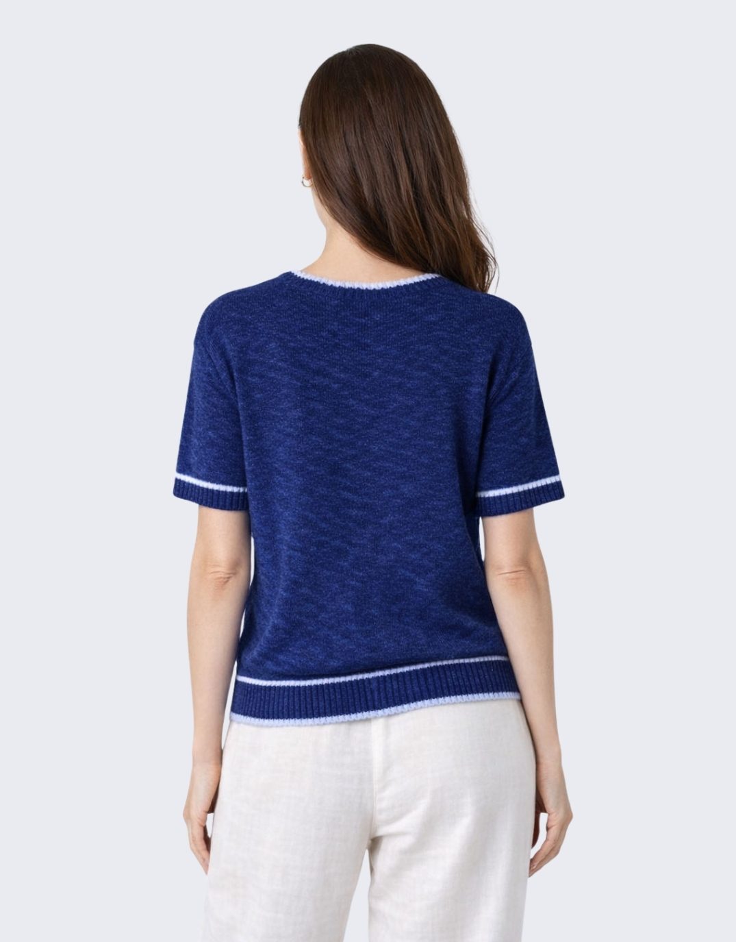 Nora Knit Tee - Cobalt Blue
