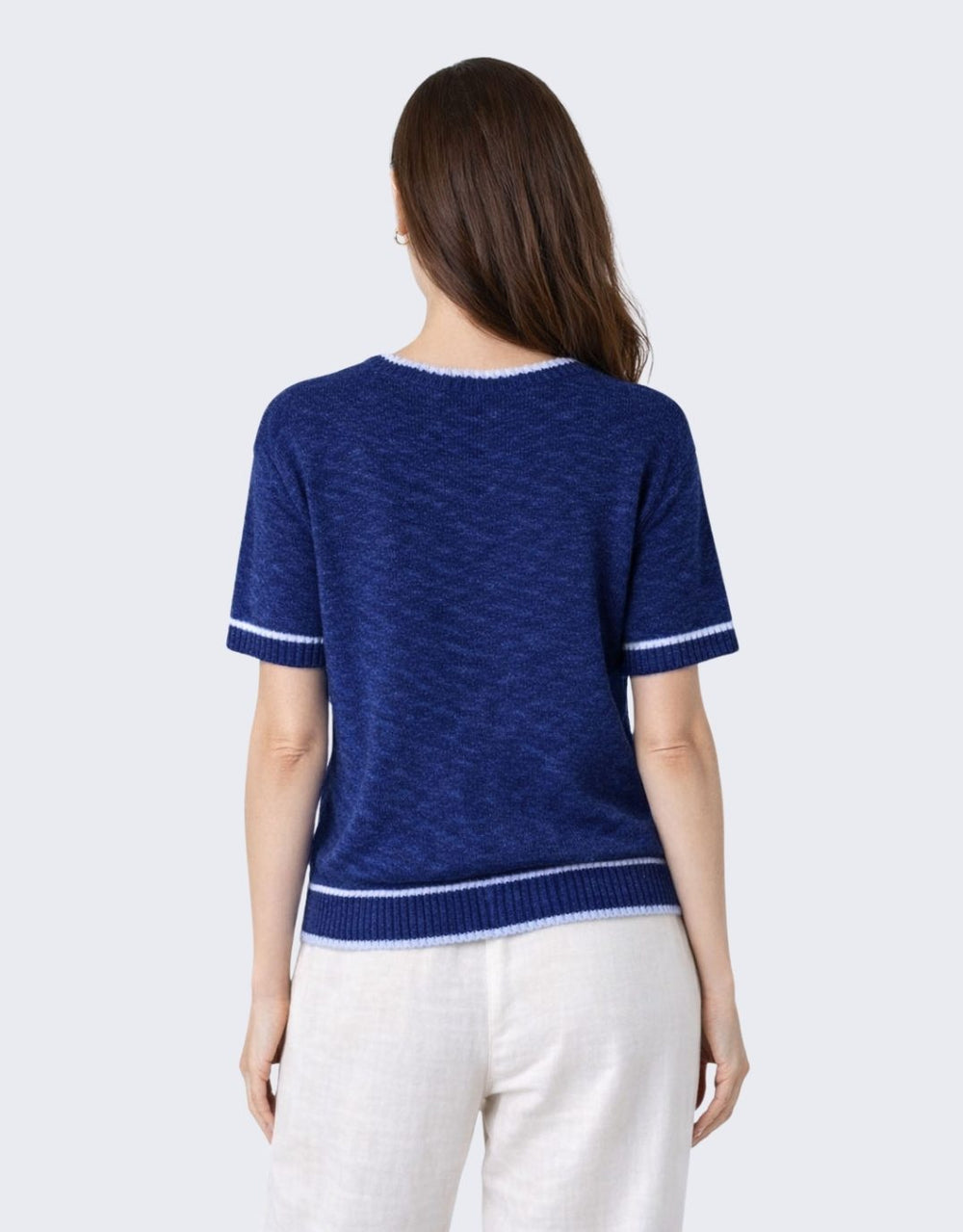 Nora Knit Tee - Cobalt Blue