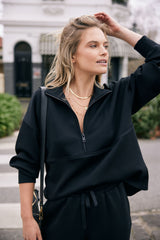 Escape Super Soft Half Zip Top - Black