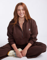 Escape Super Soft Half Zip Top - Chocolate