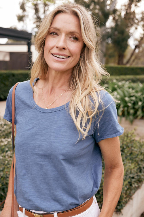 Original Round Neck T-Shirt - Denim