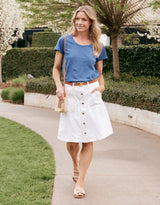 Stevie Denim Skirt - White