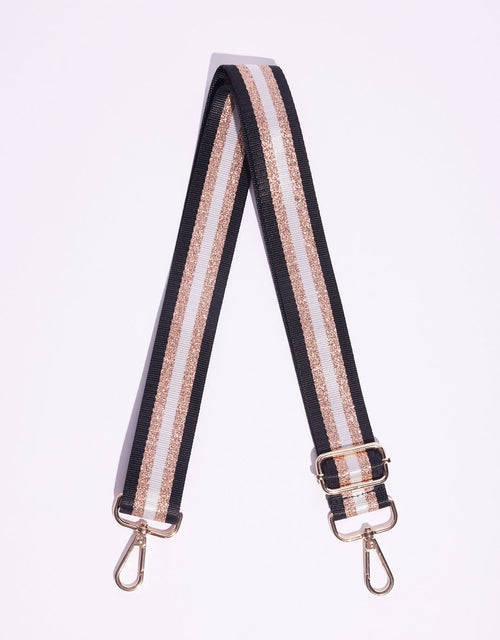 Bag Strap Stripe - Black/Bronze/White Stripe