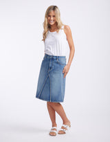White & Co. - Harper Denim Skirt - Mid Wash - White & Co Living Skirts
