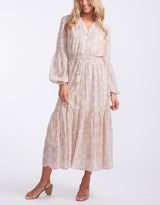 White & Co. - Midsummer Maxi Dress - Pink Aztec - White & Co Living Dresses