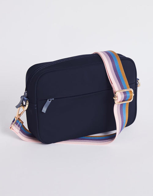 White & Co. - Off-Duty Crossbody Bag - Navy/Lilac Stripe - White & Co Living Accessories