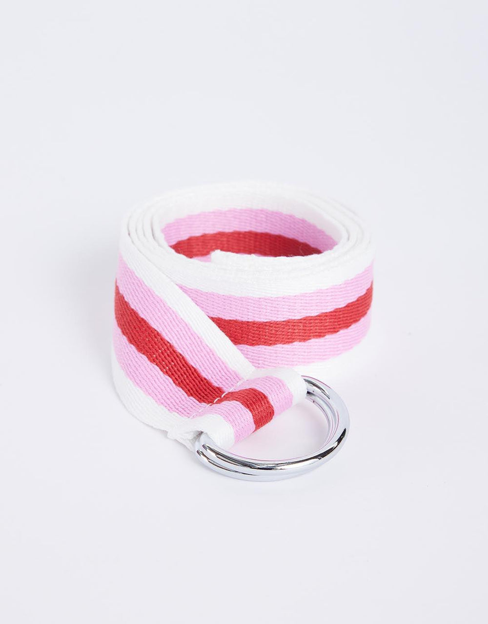 White & Co. - Portsea D-Ring Belt - White/Pink/Red - White & Co Living Accessories