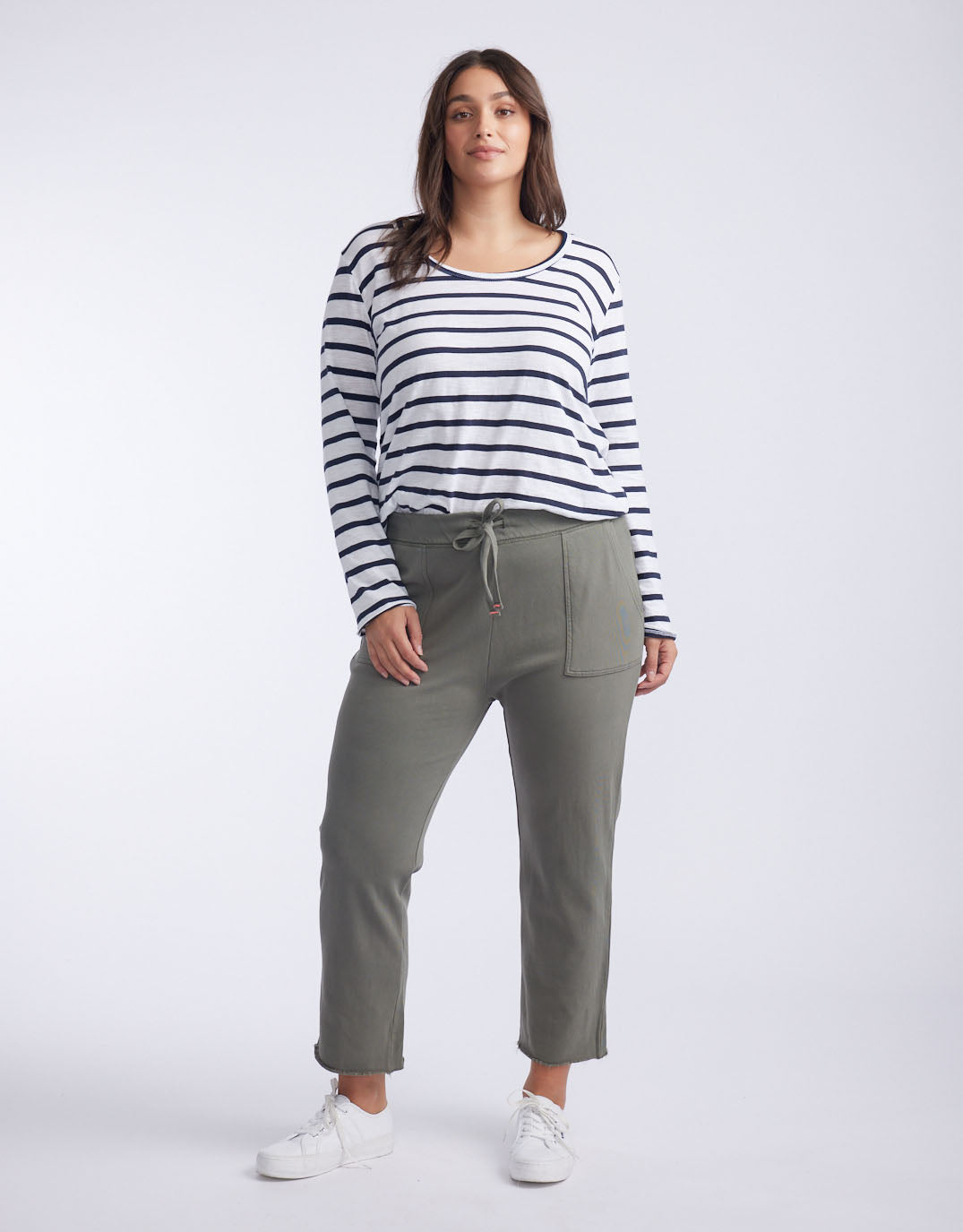 White & Co. - Raw Edge Lounge Pant - Washed Khaki - White & Co Living Pants