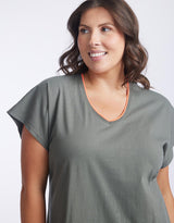 Buy Santa Monica T-Shirt Dress - Khaki White & Co. for Sale Online  Australia
