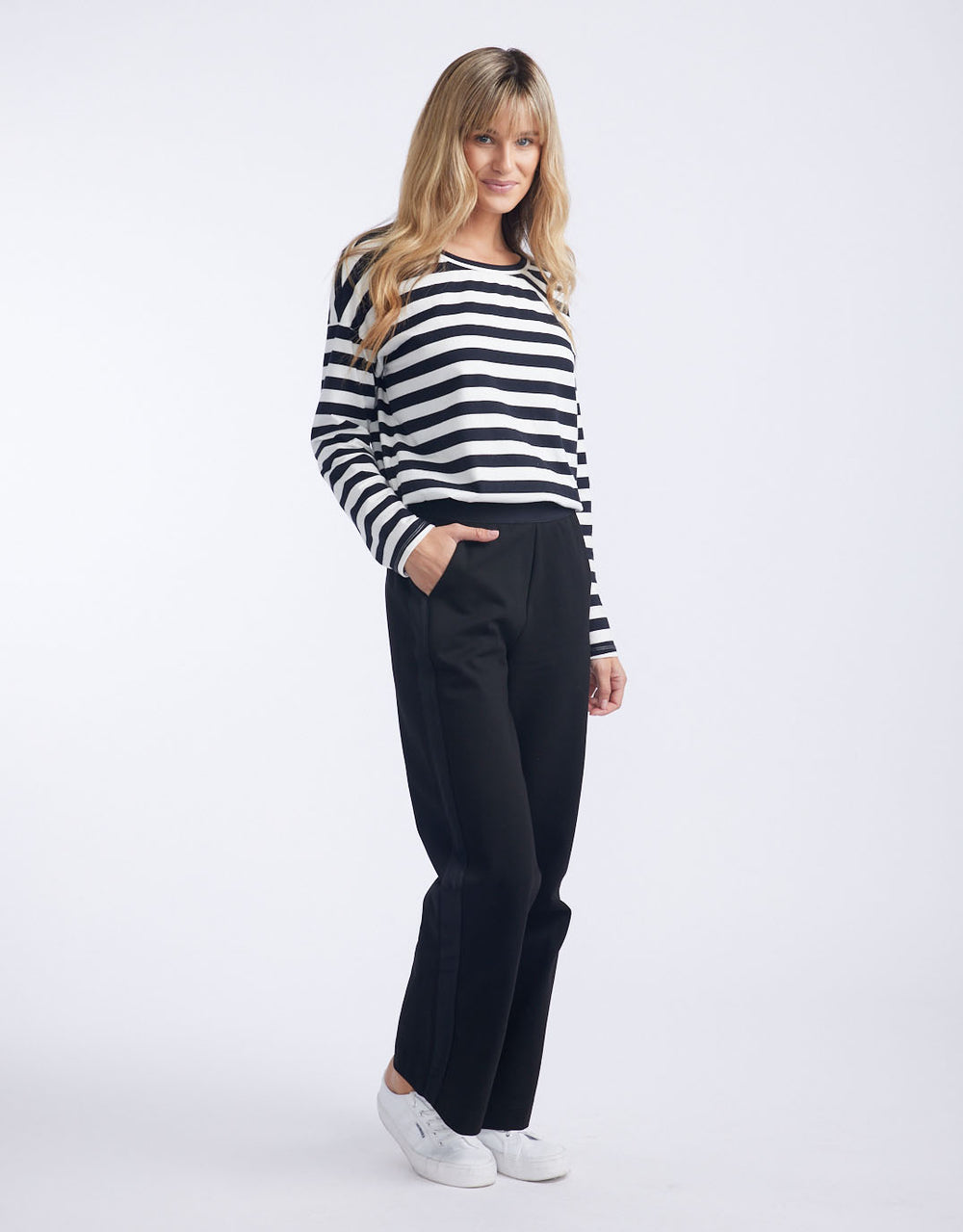 Timeless Straight Leg Ponte Pant - Black On Black