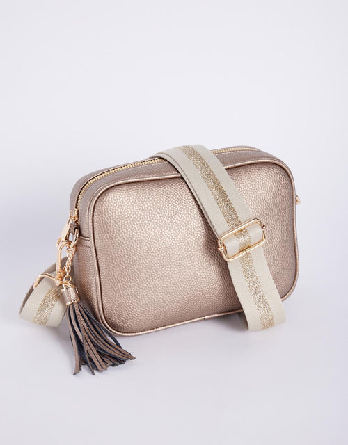 Zoe Crossbody Bag - Gold/Natural Lurex Stripe