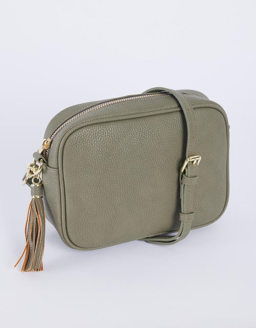 White & Co. - Zoe Crossbody Bag - Khaki/Natural Lurex Stripe - White & Co Living Accessories