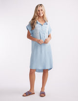 Amber Vintage Denim Dress - Light Wash