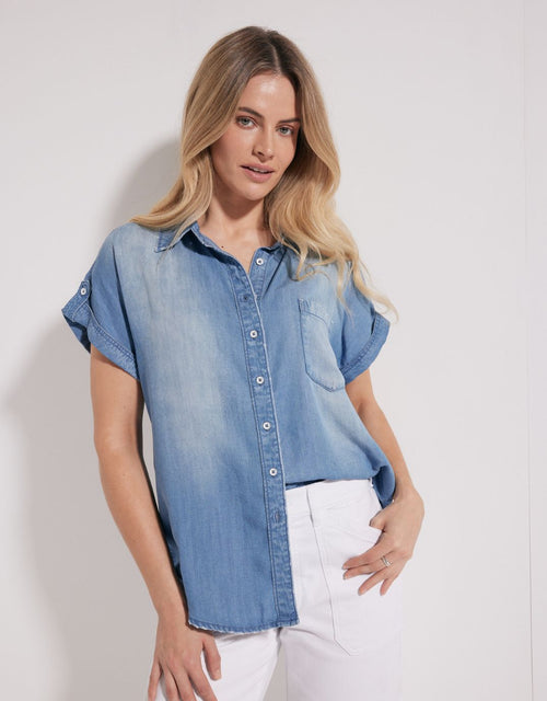 Amber Vintage Denim Short Sleeve Shirt - Chambray