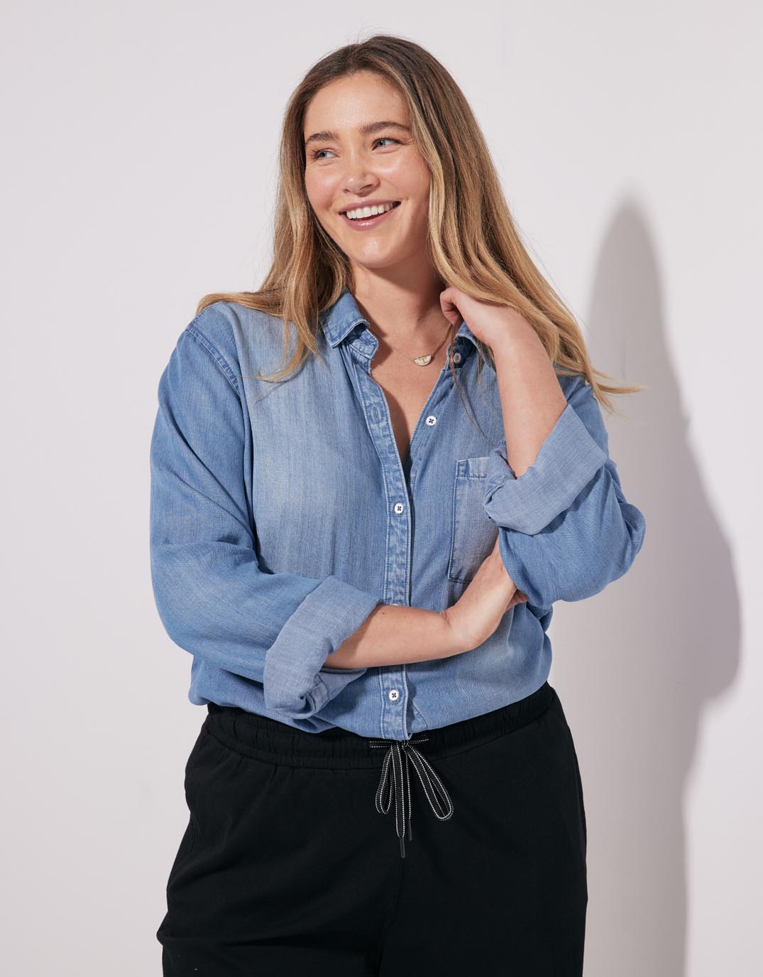 Buy Ava Vintage Shirt Denim White for Sale Online