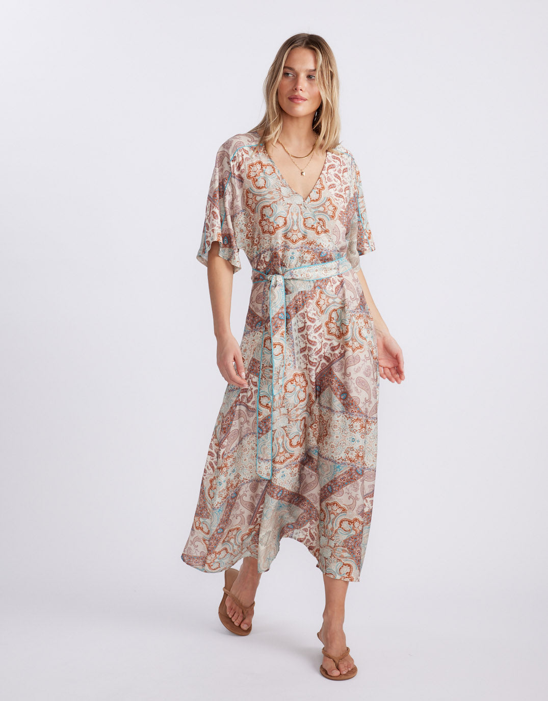 Among The Vines Midi Dress - Shoreline Paisley