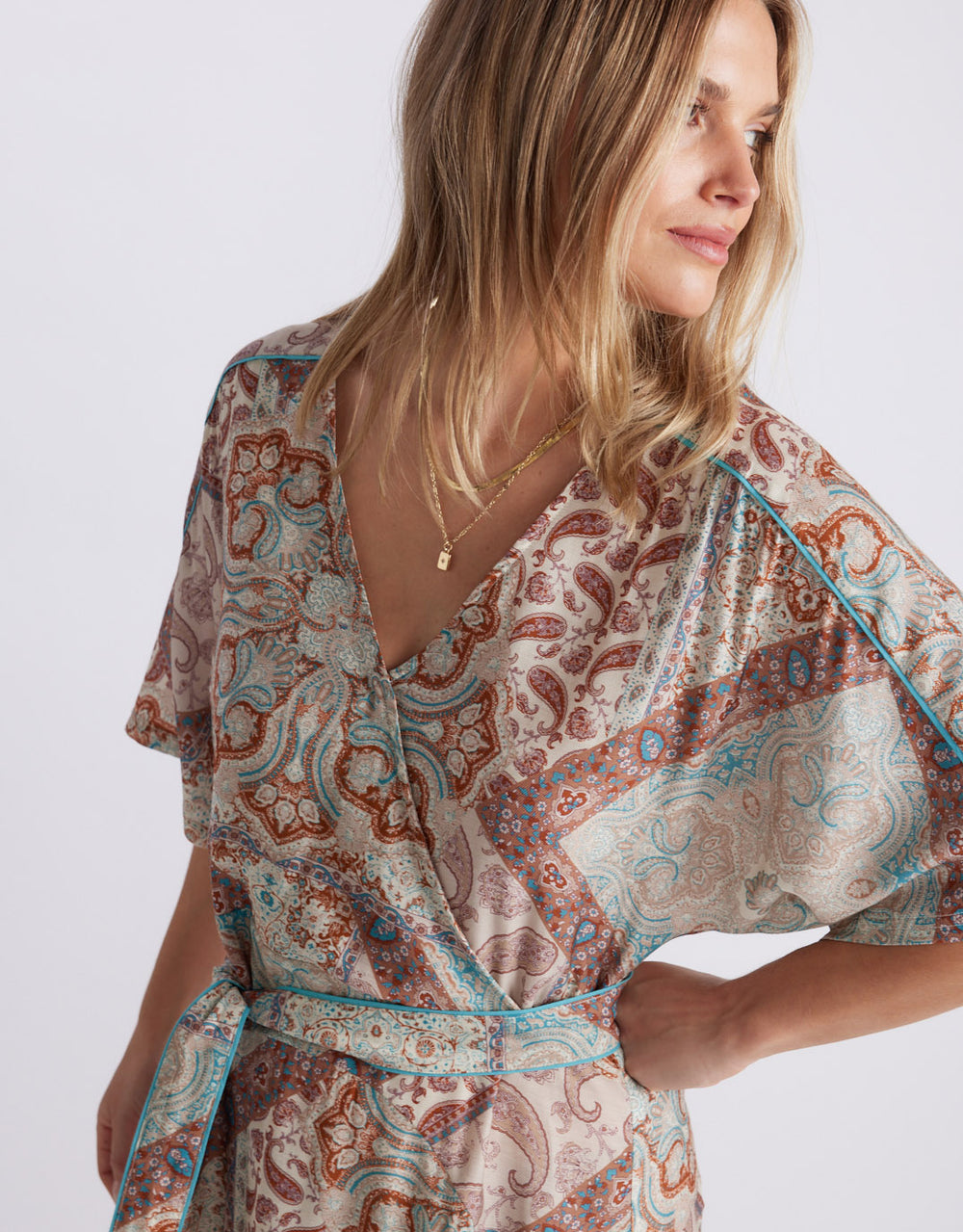 Among The Vines Midi Dress - Shoreline Paisley