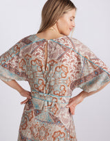 Among The Vines Midi Dress - Shoreline Paisley