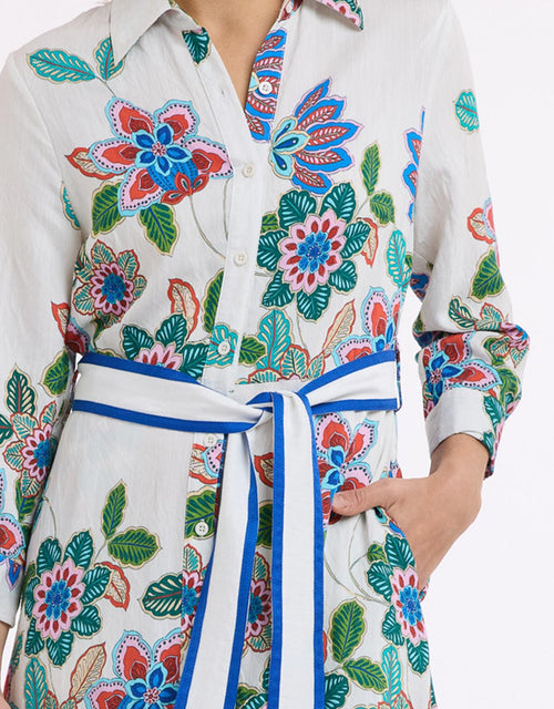 Mykonos Dress - White/Blue Print