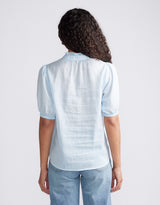 Camden Ruffle Blouse - Ice Blue