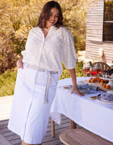 Catalina Midi Skirt - White