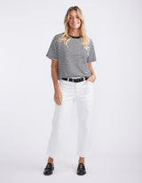 Catalina Cropped Wide Leg Jeans - White