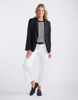 Catalina Cropped Wide Leg Jeans - White