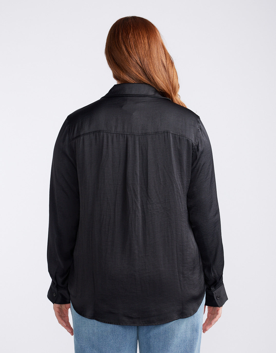 Charlize Drape Shirt - Black
