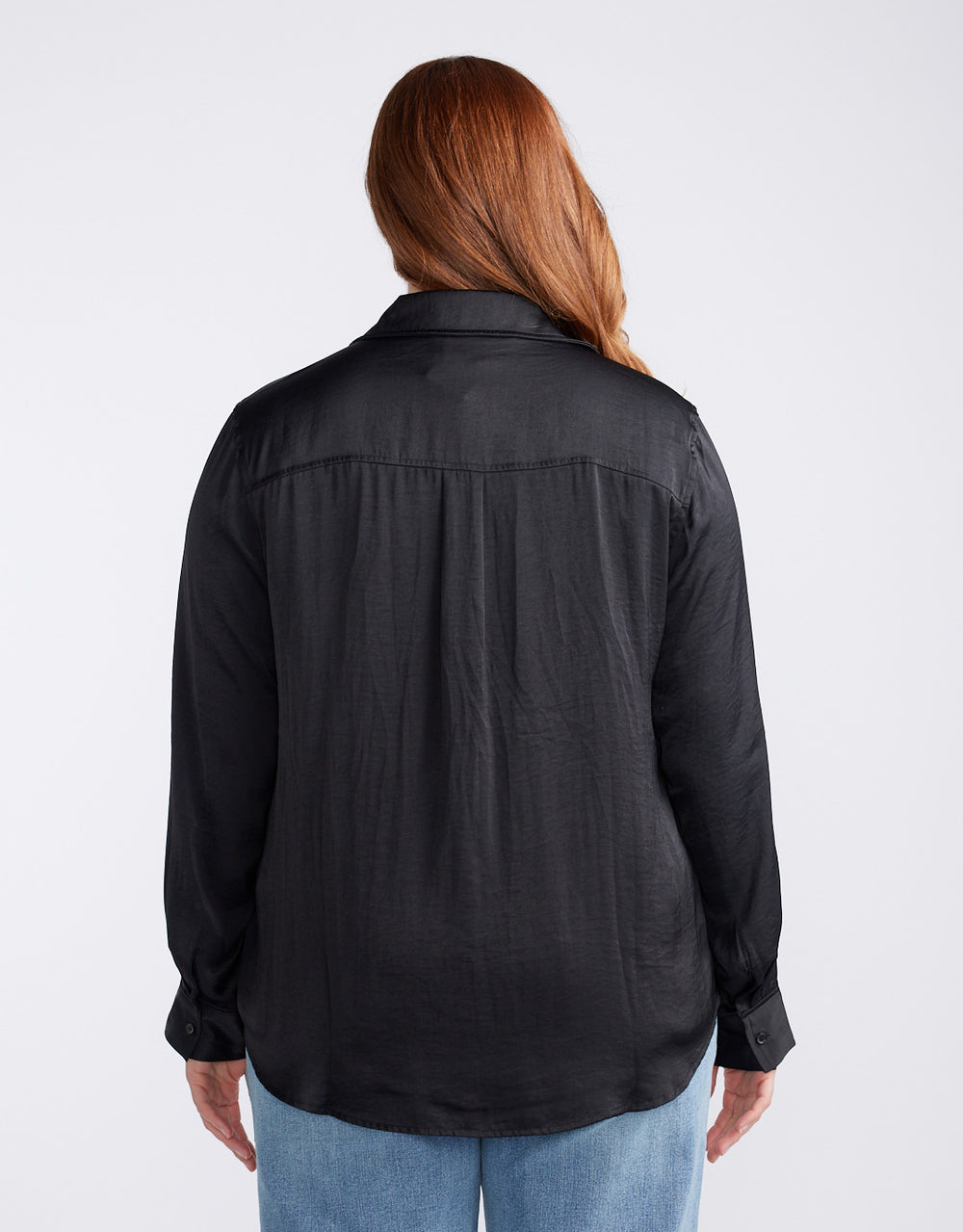 Charlize Drape Shirt - Black