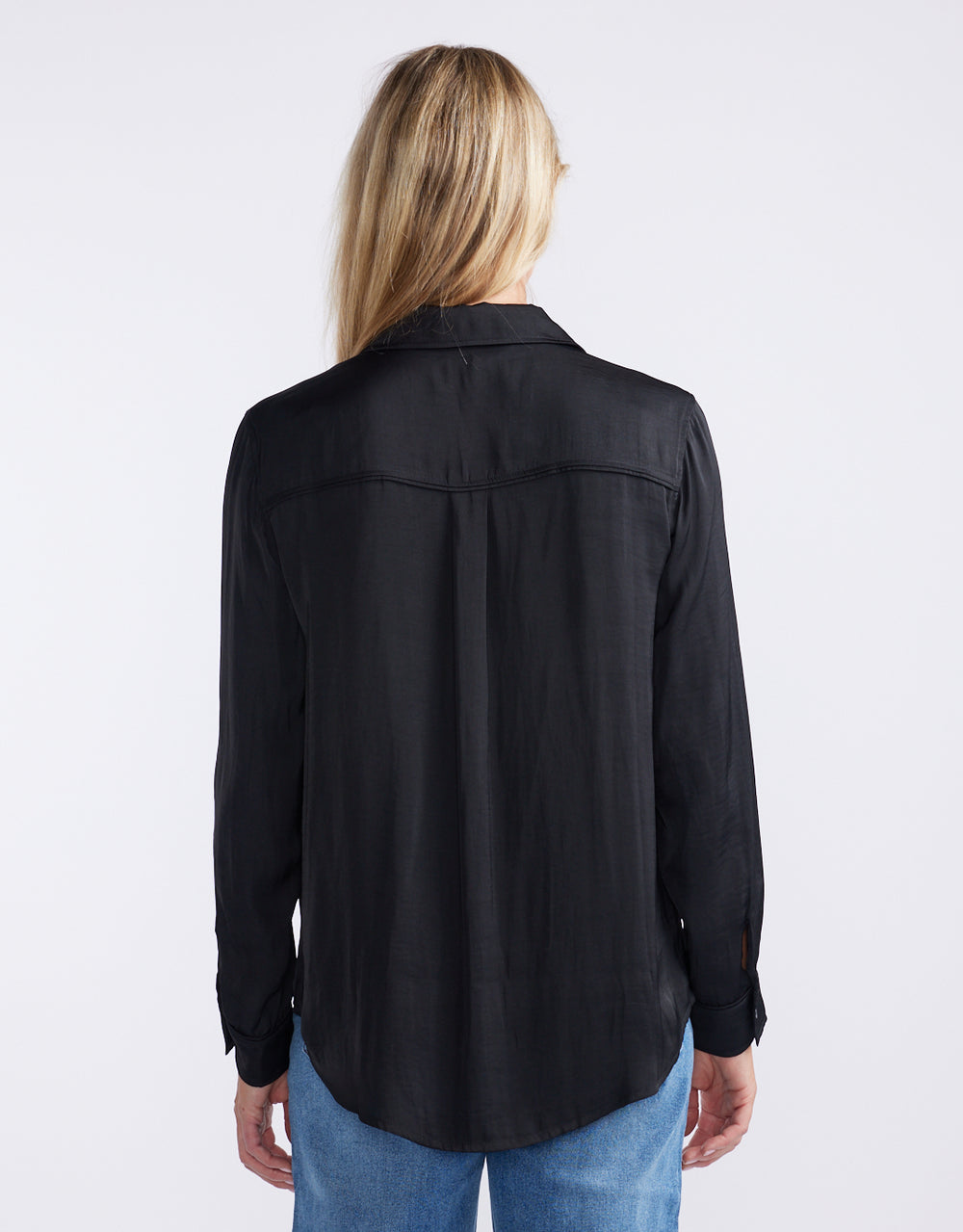 Charlize Drape Shirt - Black
