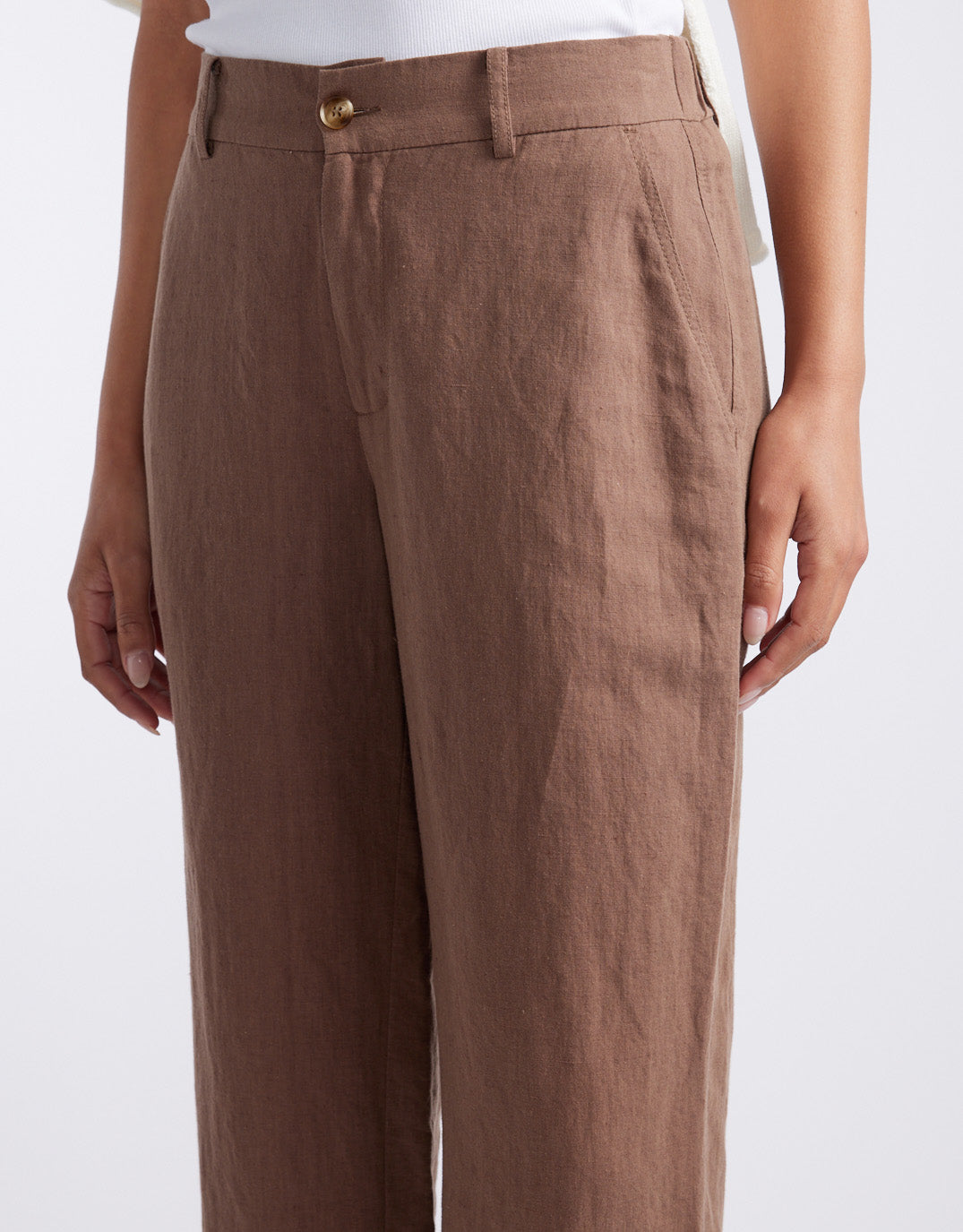 Chicago Linen Pant - Chocolate