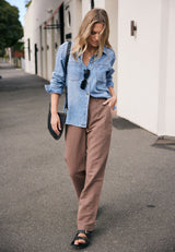 Chicago Linen Pant - Chocolate