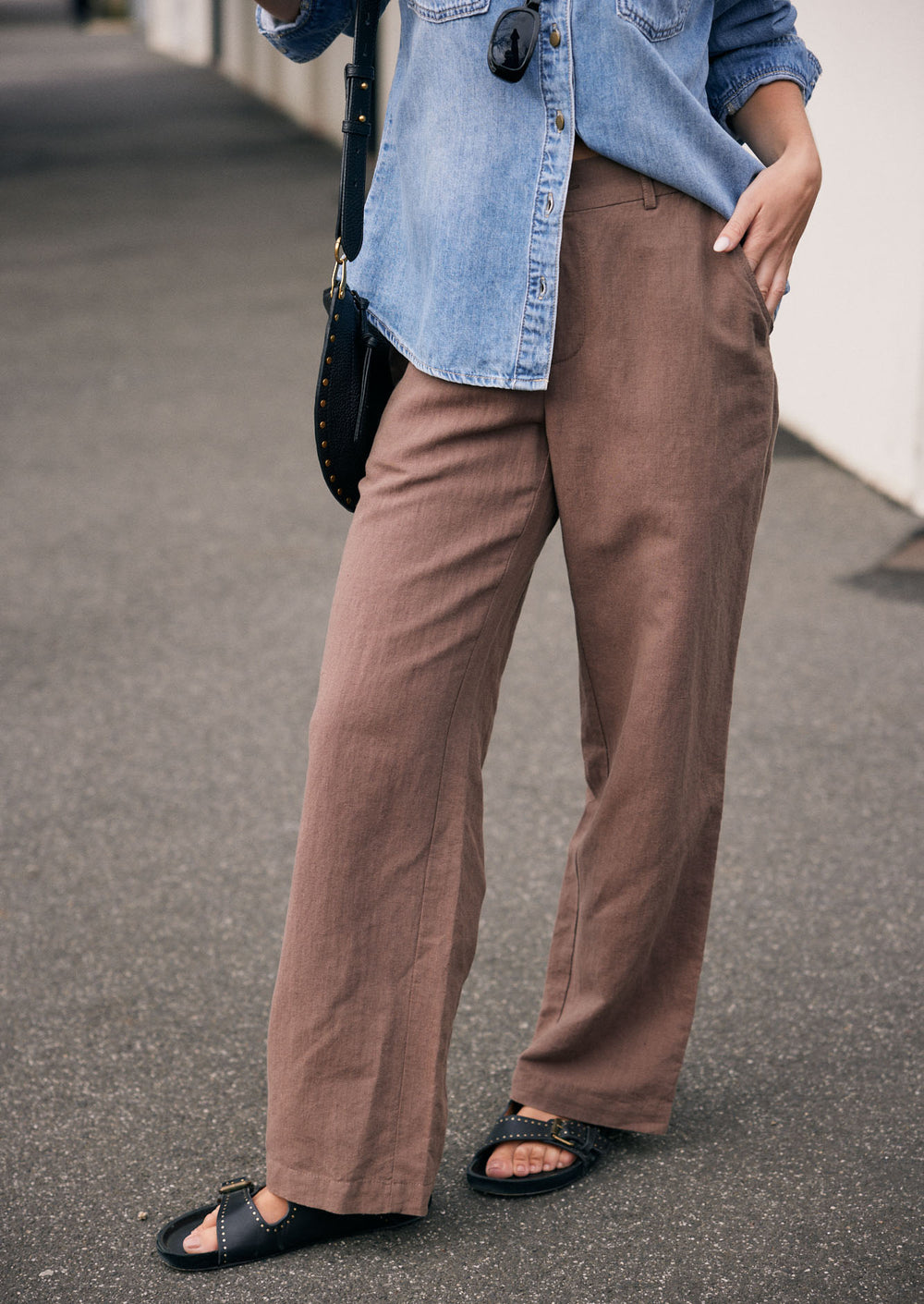 Chicago Linen Pant - Chocolate