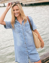 Claudia Denim Dress - Mid Wash