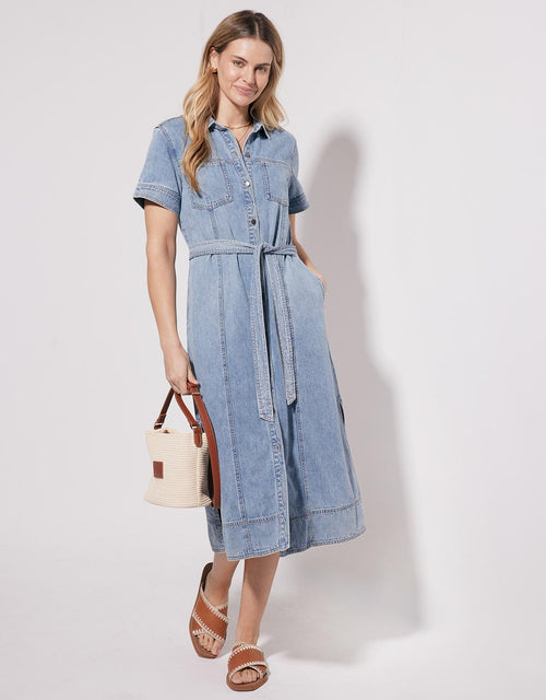 Claudia Midi Dress - Mid Wash