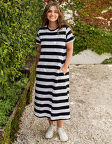 Adira Dress - Black Stripe