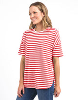 Lauren Short Sleeve Tee - Cayenne Stripe