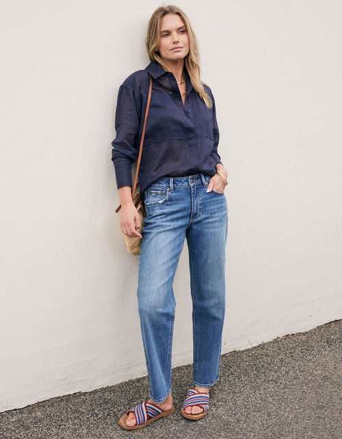 Elodie Straight Leg Jean - Mid Wash