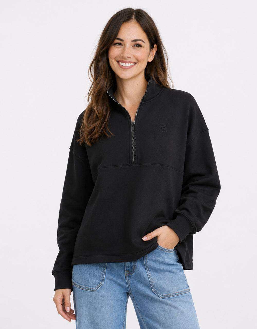 Escape Super Soft Half Zip Top - Black