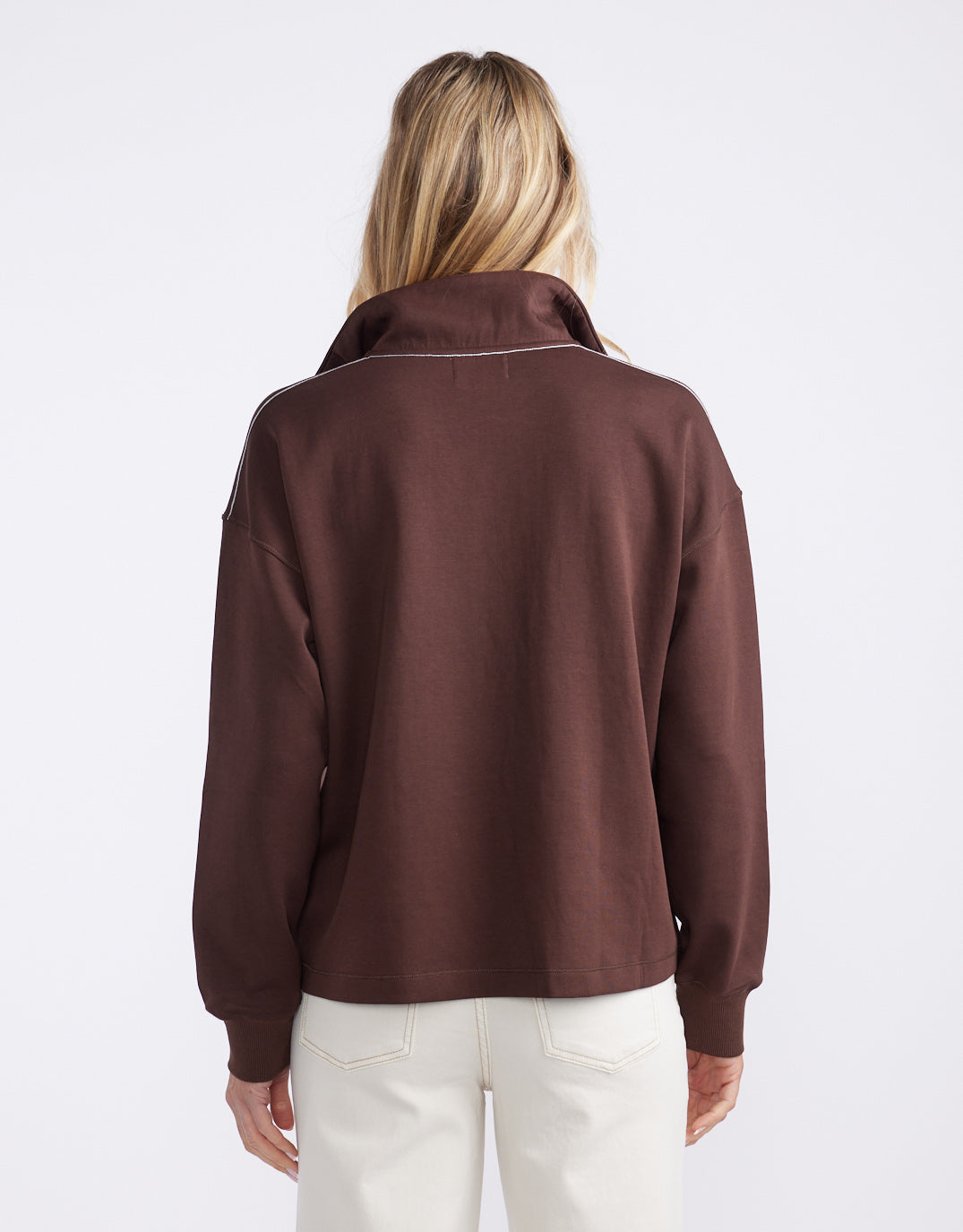 white-co-escape-super-soft-half-zip-top-chocolate-womens-clothing