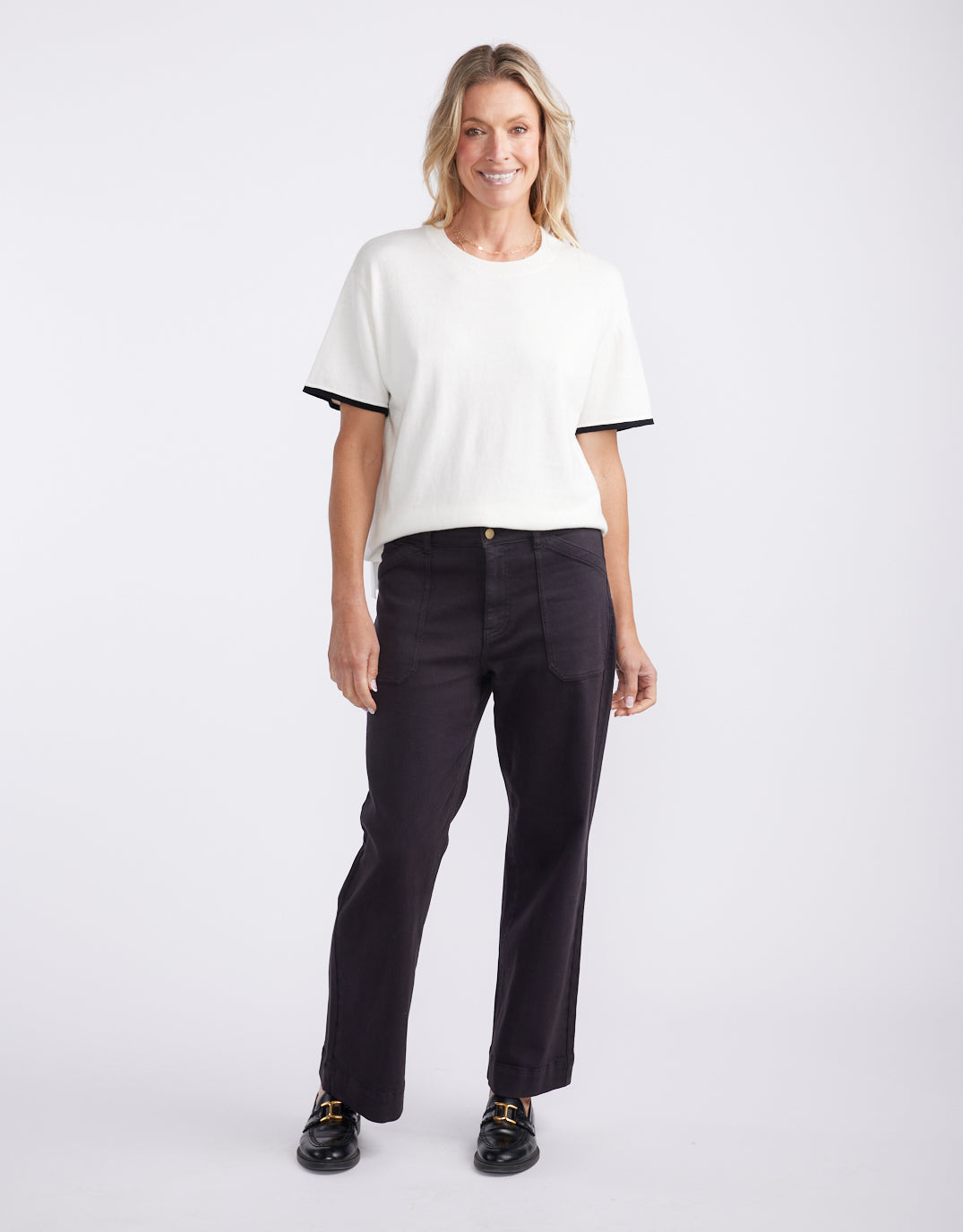 Frenchie Cotton Cashmere Tee - White