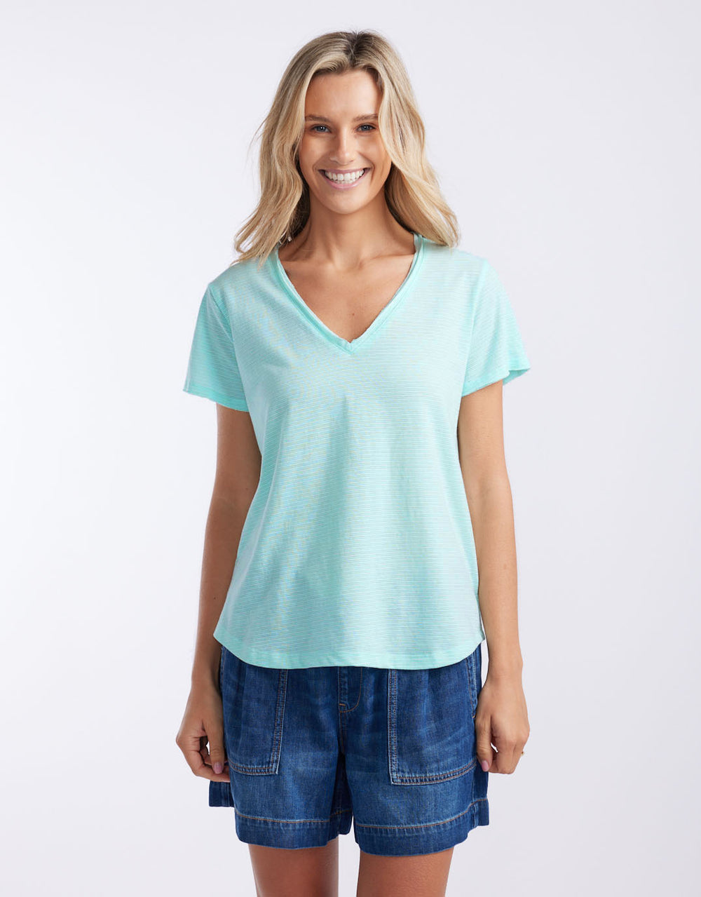white-co-gelati-stripe-vee-neck-tee-seaglass-womens-clothing