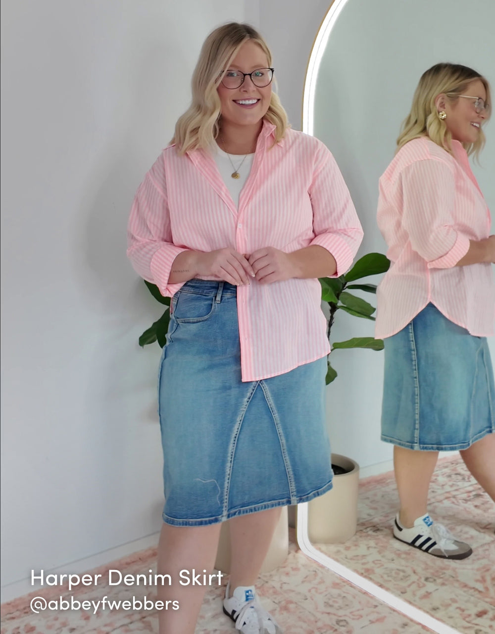 Harper Denim Skirt - Mid Wash