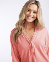 Henley Sunset Top - Melon