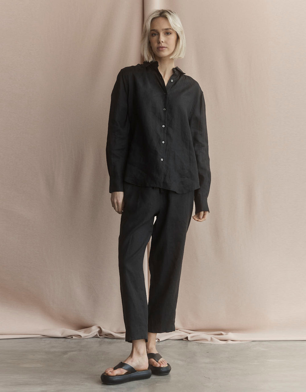 white-co-katie-linen-shirt-black-womens-clothing