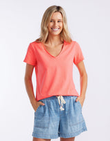 La Vacanza Vee Neck Tee - Watermelon