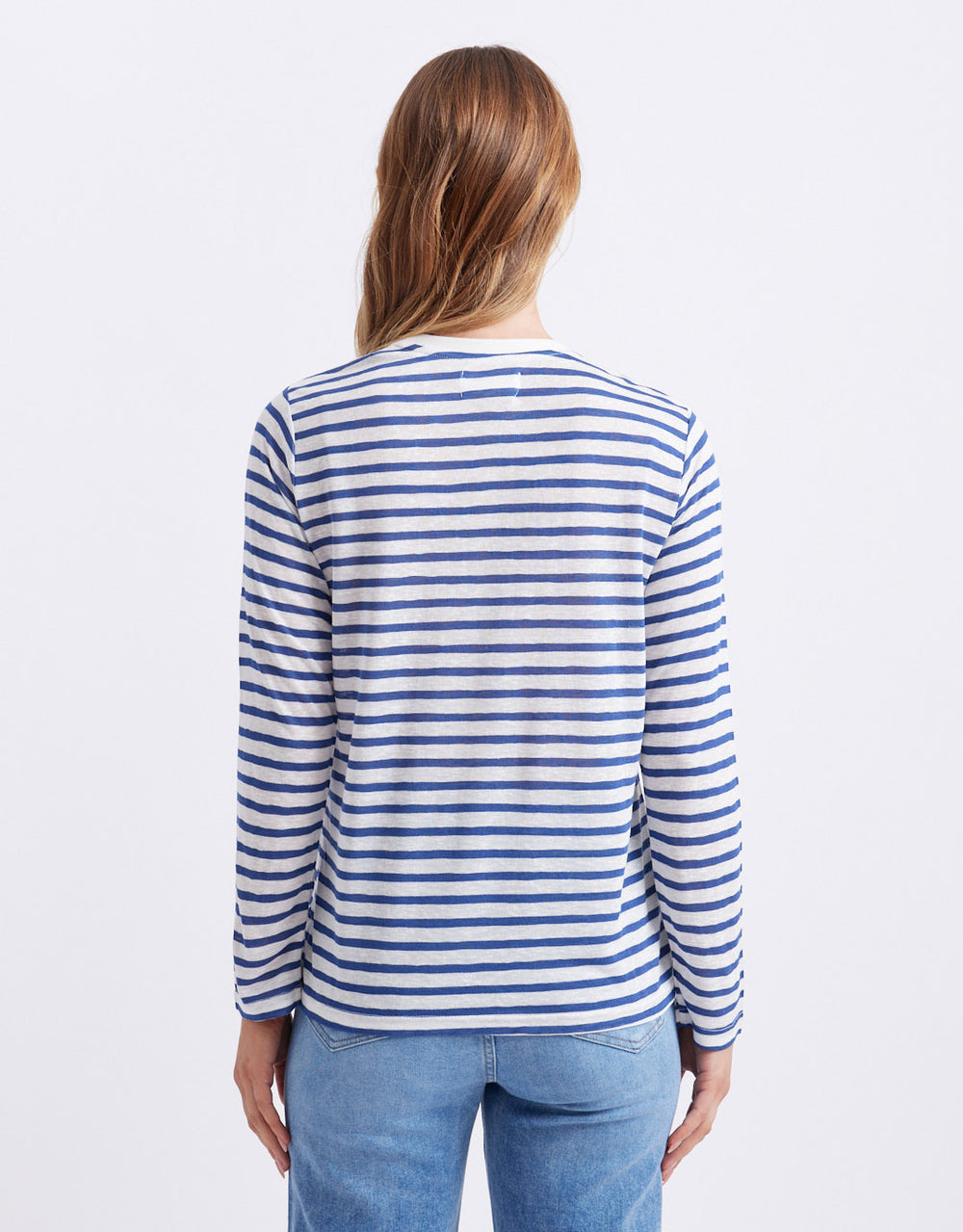 Long Weekend Top - White/Regatta Blue Stripe