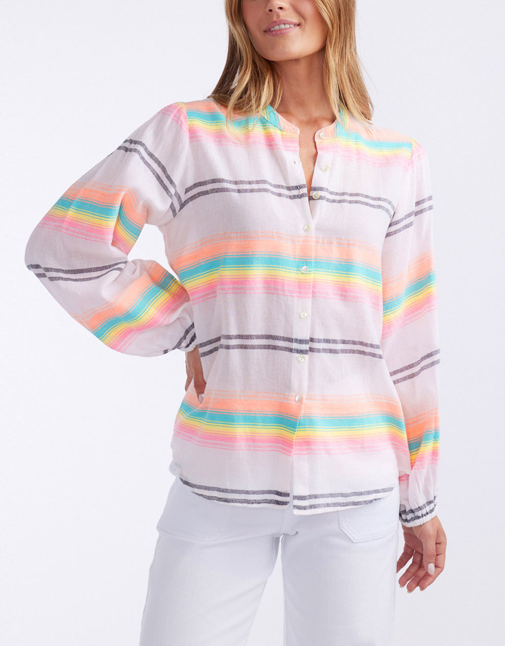 white-co-malibu-blouse-neon-rainbow-womens-clothing