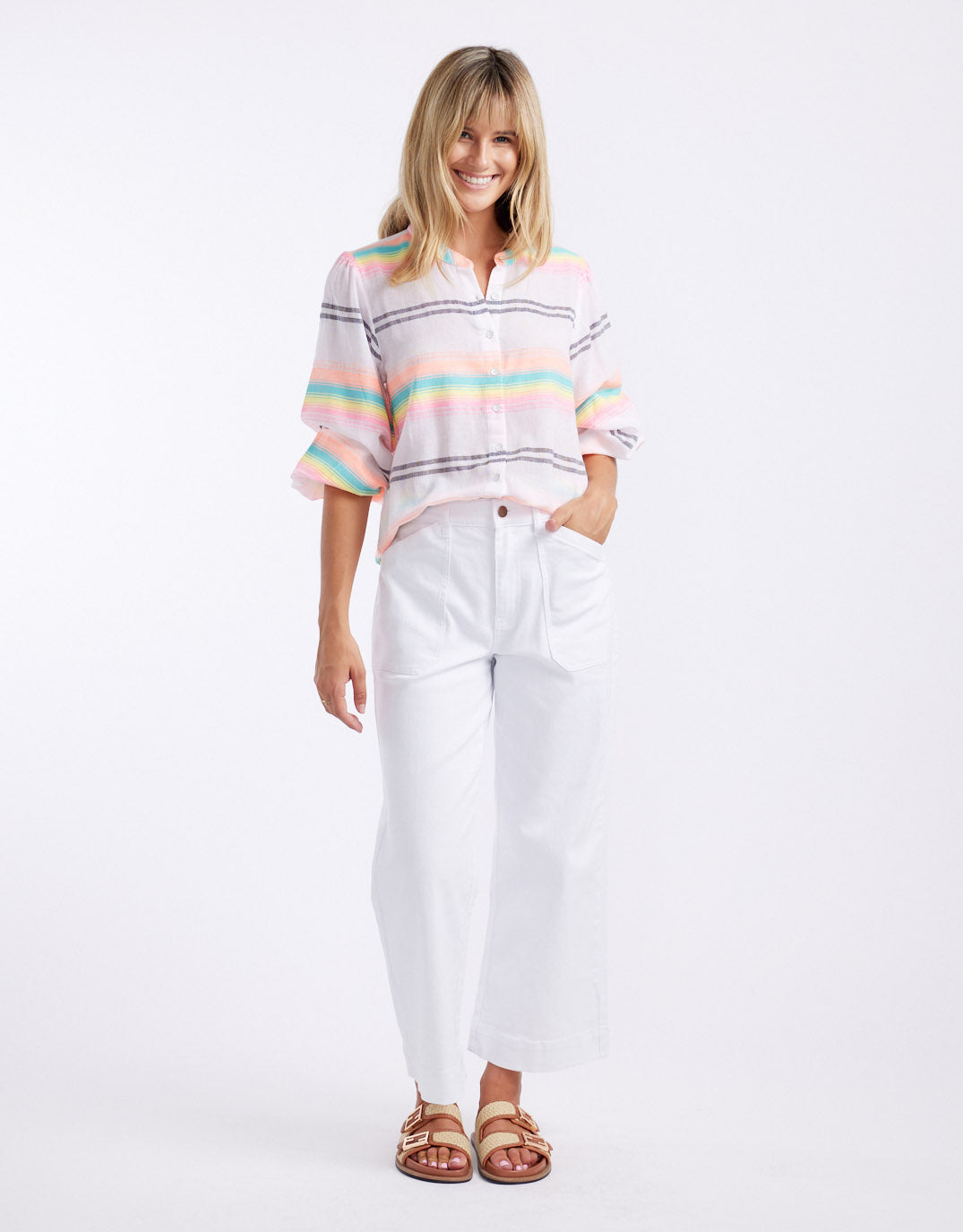 white-co-malibu-blouse-neon-stripe-womens-clothing