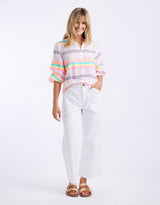 white-co-malibu-blouse-neon-stripe-womens-clothing